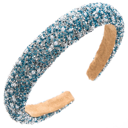 Colorful Pearl Rhinestone Headband Trendy Party Hair Accessory