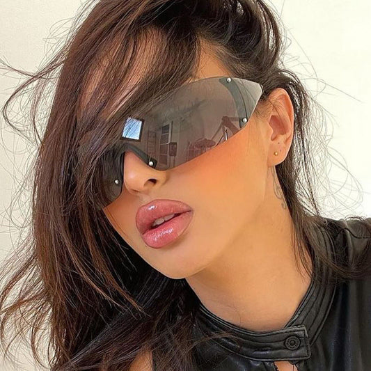 Y2K Star Shaped Rimless Sunglasses Trendy Outdoor Eyewear
