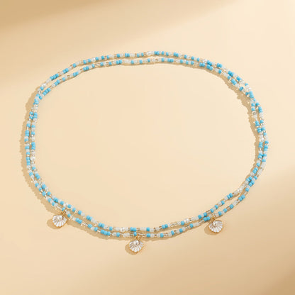 Sexy Pearl Scallop Shell Beaded Waist Chain