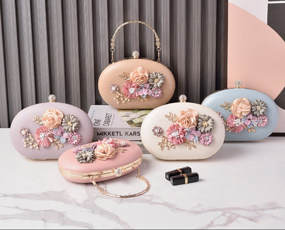 Vintage Floral Evening Bag Trendy Pastel Wedding Tote