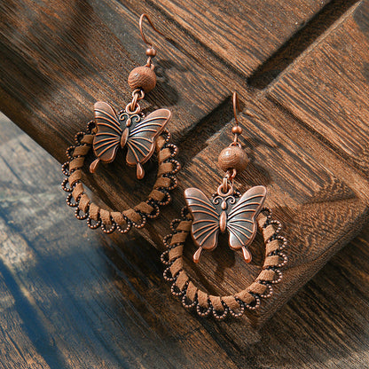 Brown Butterfly Earrings Bohemian Style Minimalist Design