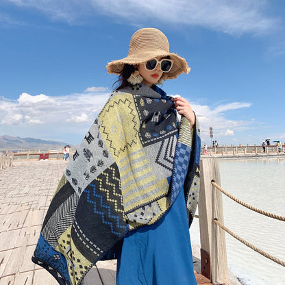 Split Thick Fashion Tibetan Shawl Scarf