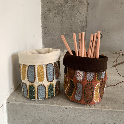 Creative Cotton Linen Pencil Holder for Makeup Brushes and Office Supplies
