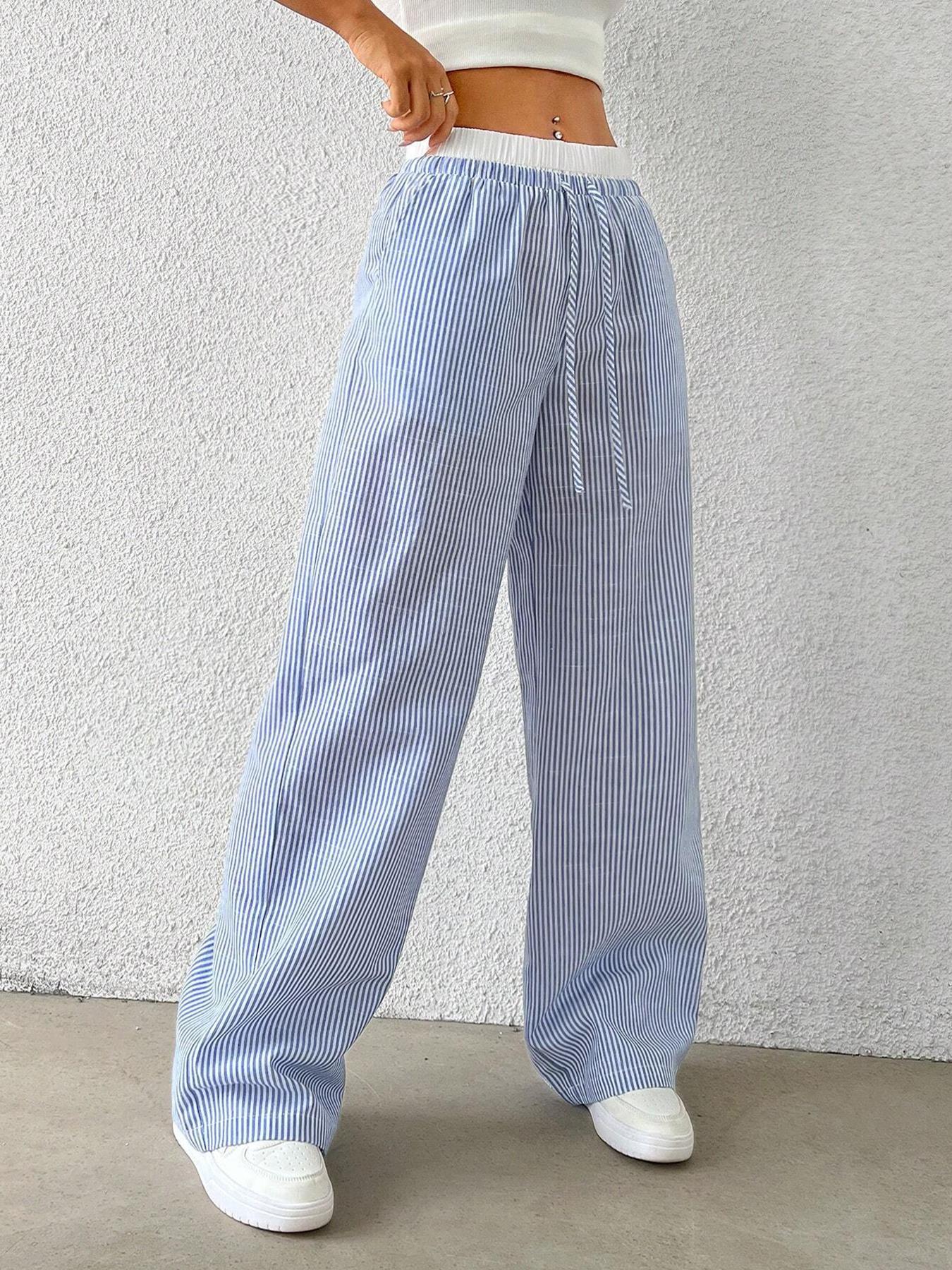 Trendy Striped Loose Wide-Leg Pants