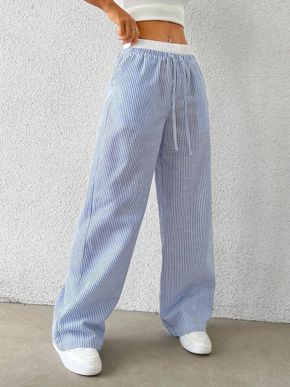 Trendy Striped Loose Wide-Leg Pants