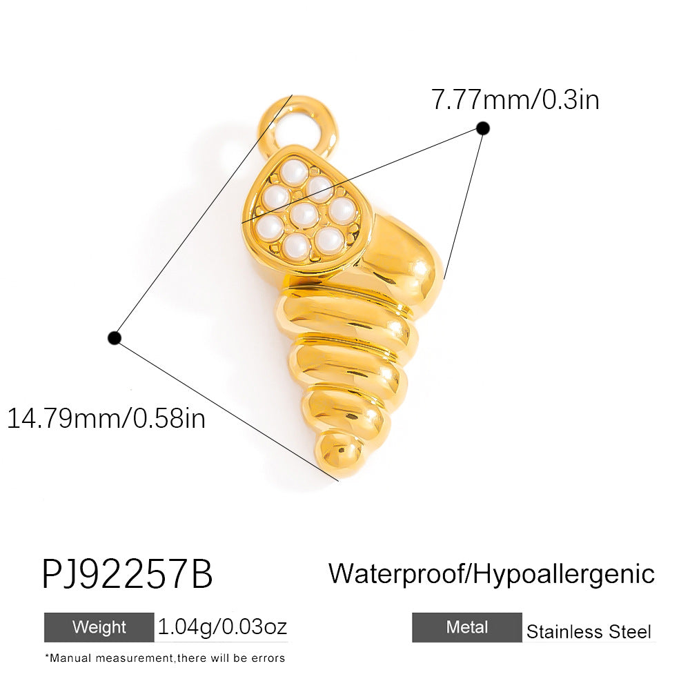 DIY Stainless Steel Shell Pendant Jewelry Trendy Fashion Necklace Bracelet Earrings