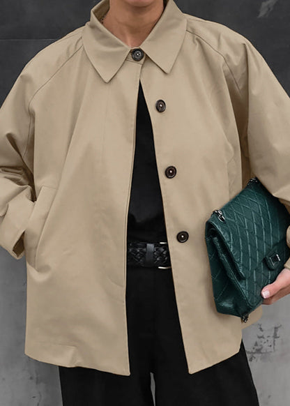 Cropped Trench Jacket Lightweight Beige