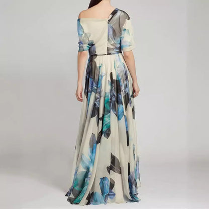 Bohemian Floral Maxi Dress With Tie Straps