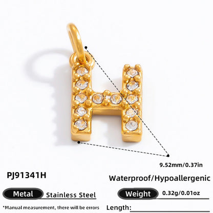 DIY Letter Pendant Necklace and Bracelet Set Stainless Steel Accessories