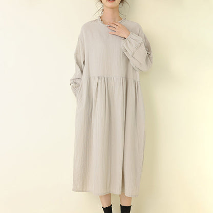 Sweet Fresh Double Layer Cotton Dress Loose Long Skirt