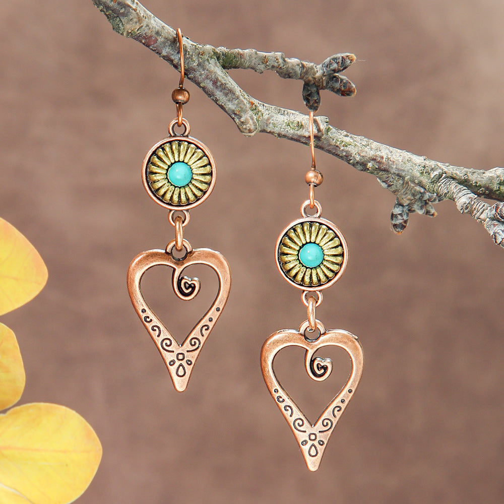 Bohemian Geometric Metal Earrings Creative Design for Women