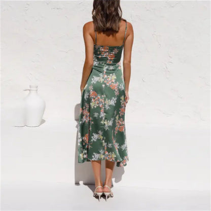 Women'S Clothing New Strap Printed Women'S Clothing Bow Knot Beach Backless Dress