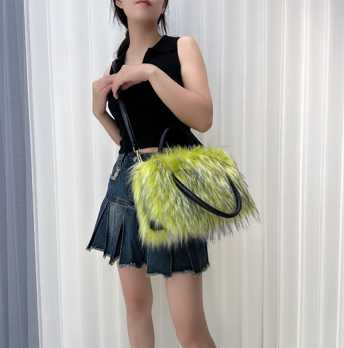 Fluffy Faux Fur Large Capacity Tote Handbag
