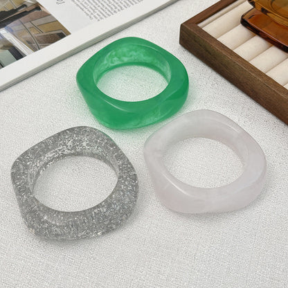 Geometric Silver Foil Transparent Bracelets Trendy Casual Handcrafted Bangles