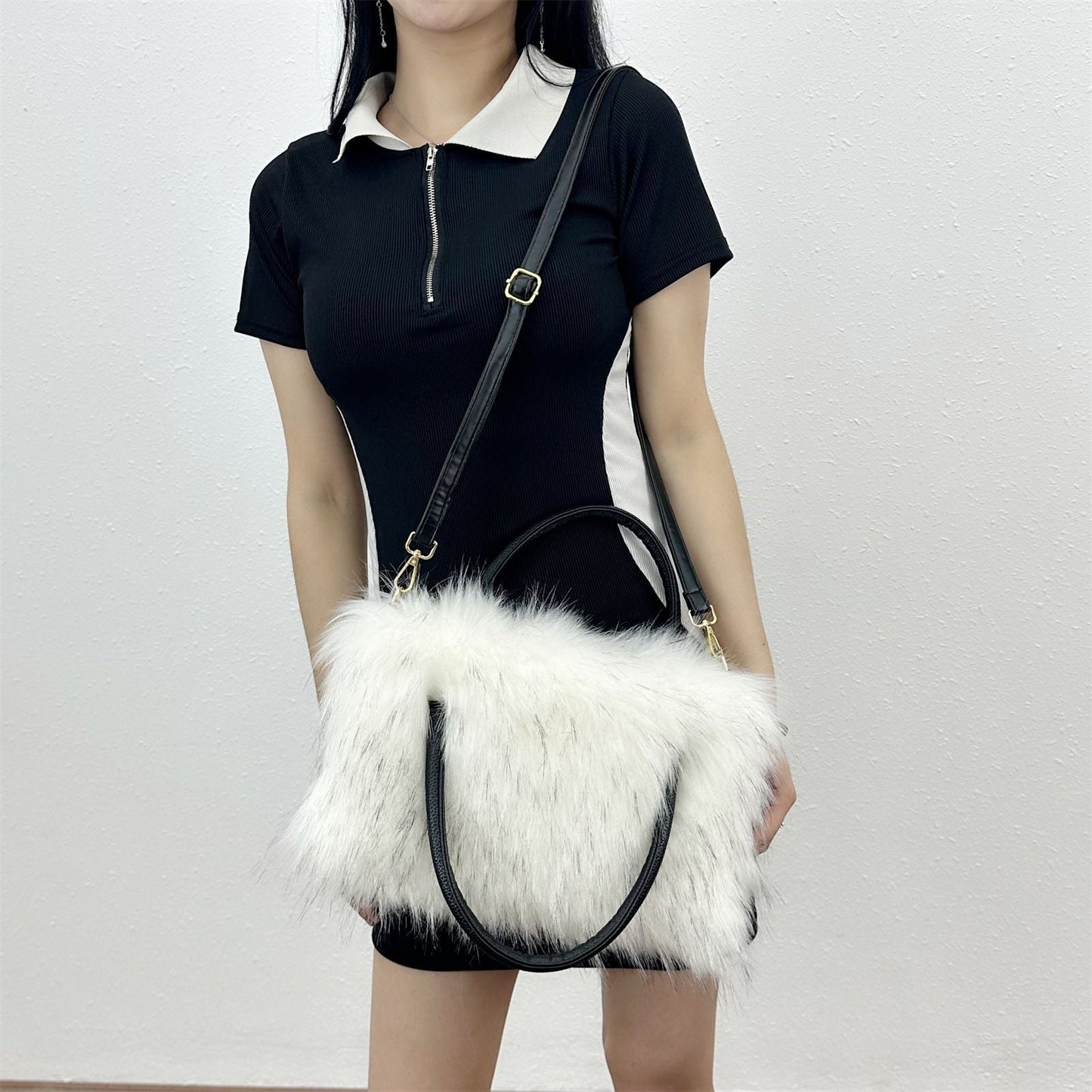Fluffy Faux Fur Large Capacity Tote Handbag