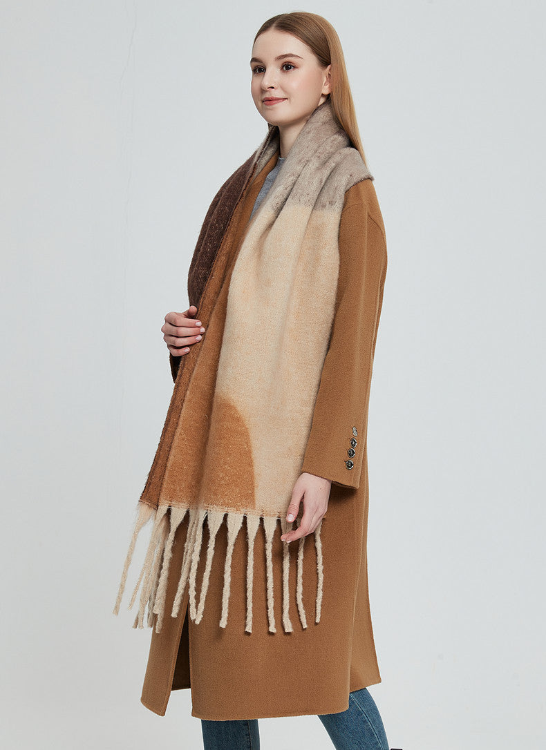 Irregular Print Tassel Vintage Scarf