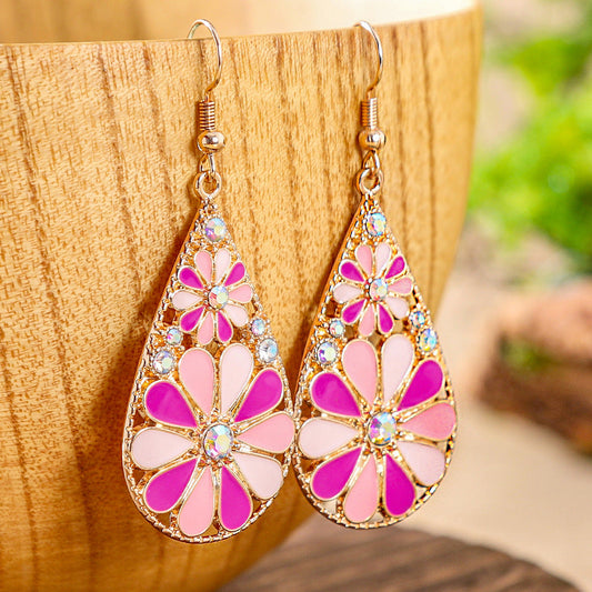Colorful Alloy Drop Earrings Bohemian Style Fashionable Accessories
