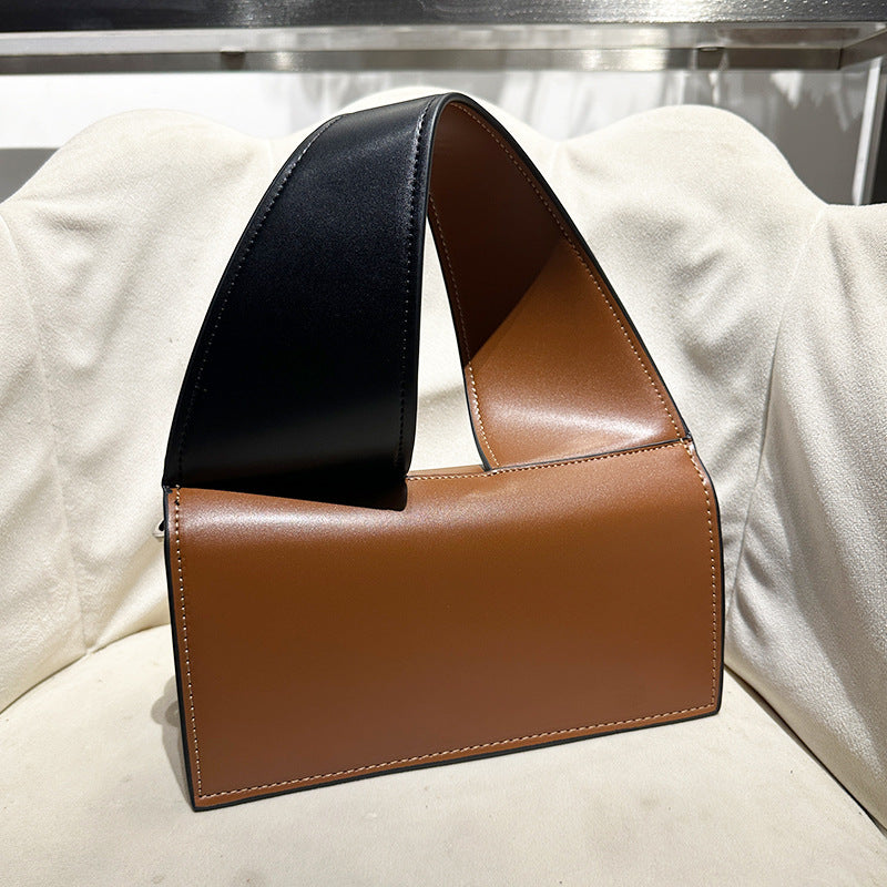 Color Block Twisted Square Tote Shoulder Bag
