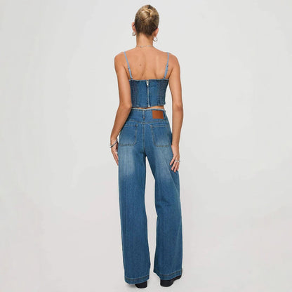 Retro Baggy High Waist Straight Leg Jeans