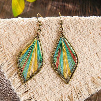 Bohemian Geometric Colorful Hoop Earrings Retro Style
