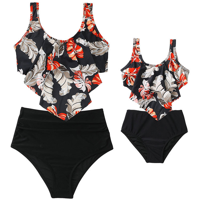 New High-Waisted Bikini Swimsuits For Moms And Kids