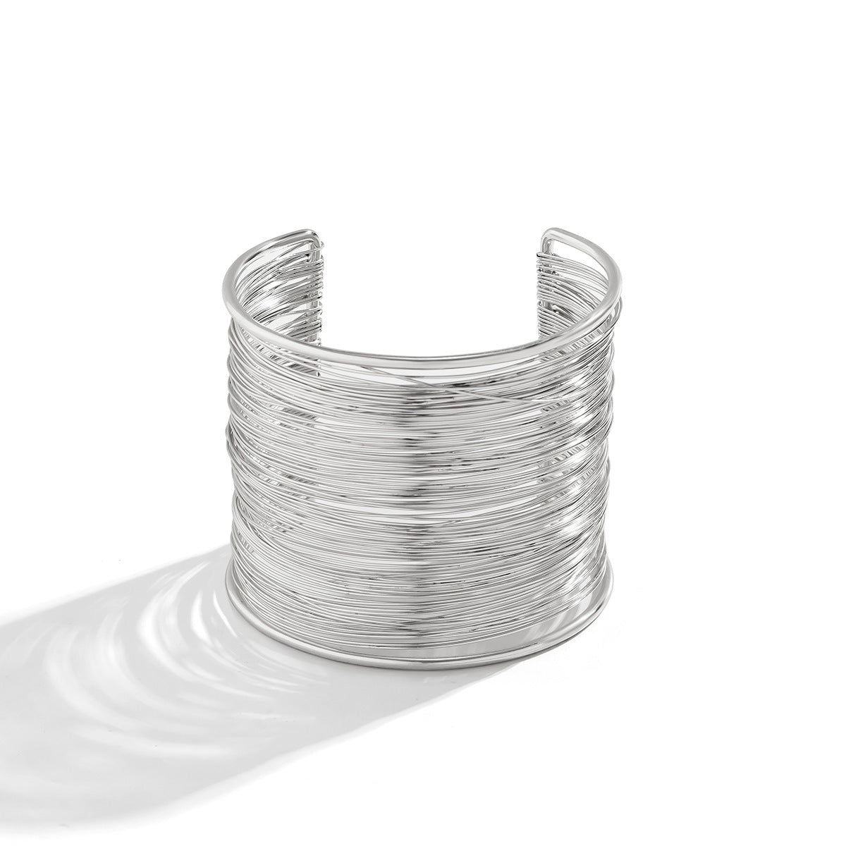 Trendy Irregular Metal Bracelet Set Stylish Open Cuff