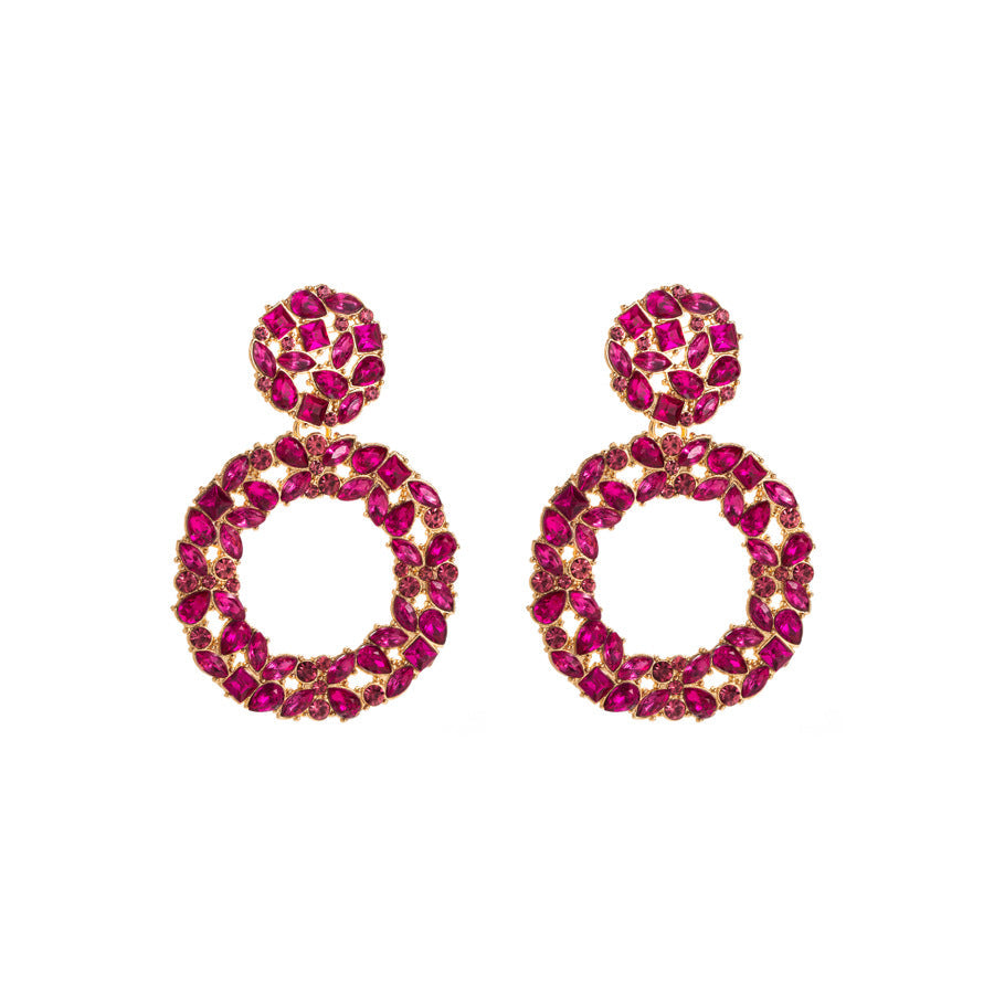 Geometric Crystal Drop Earrings Trendy Fashion Statement