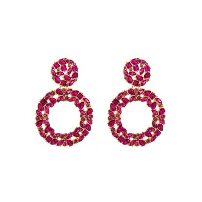 Geometric Crystal Drop Earrings Trendy Fashion Statement
