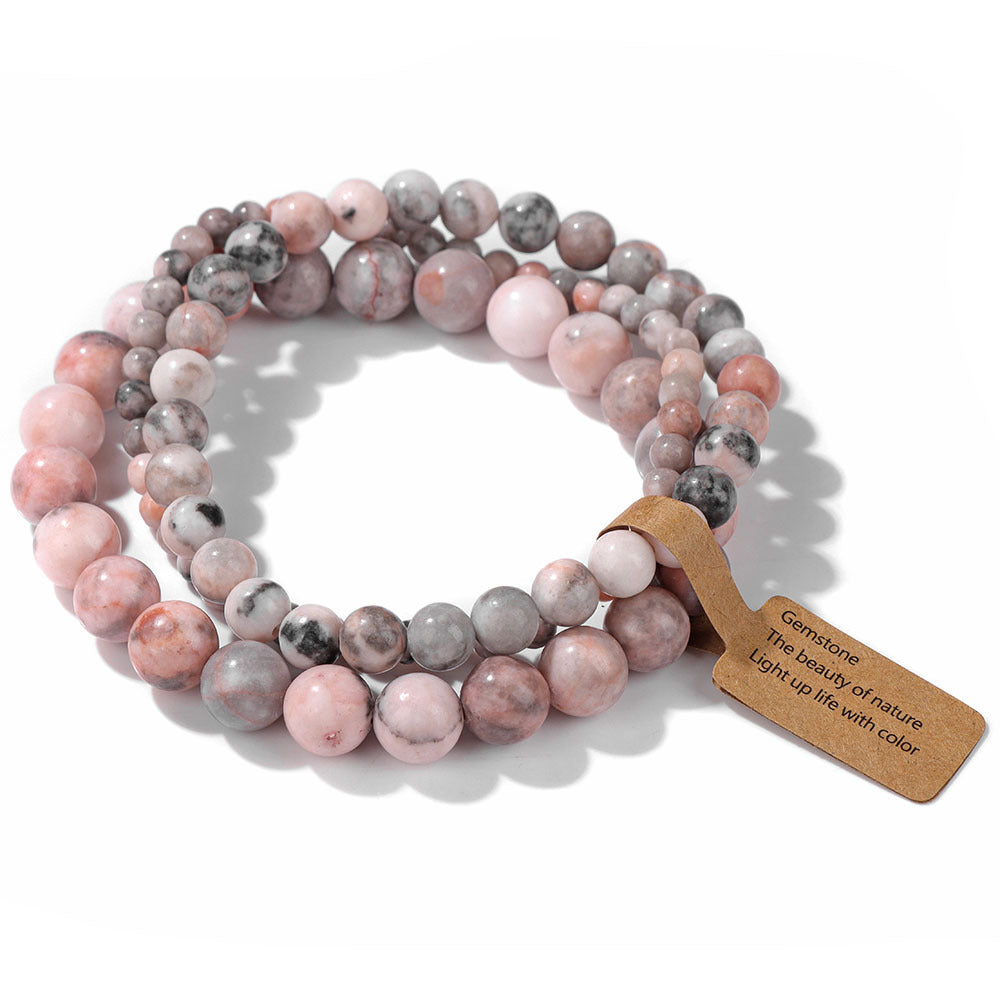 3Pcs Simple Stretch Beaded Bracelet Set