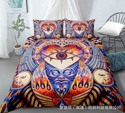Selling 3D Printed Bohemian Bed Indian Pattern 2Pcs/3Pcs Set