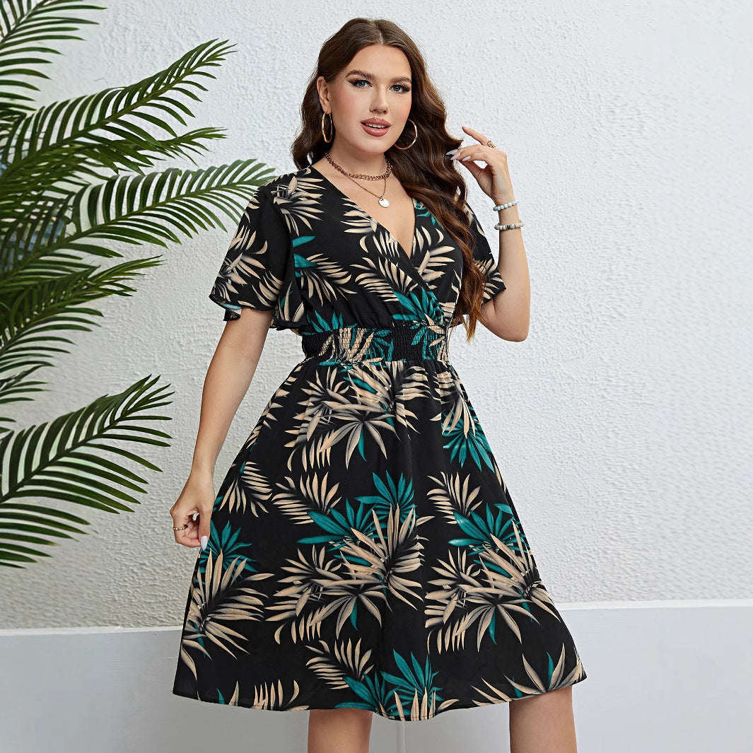 Summer V-Neck A-Line Dress for Women