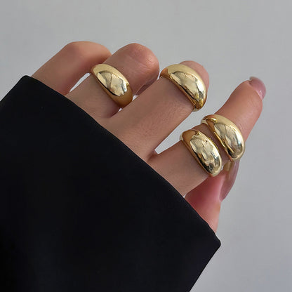 Trendy Geometric Metal Rings Set For Women