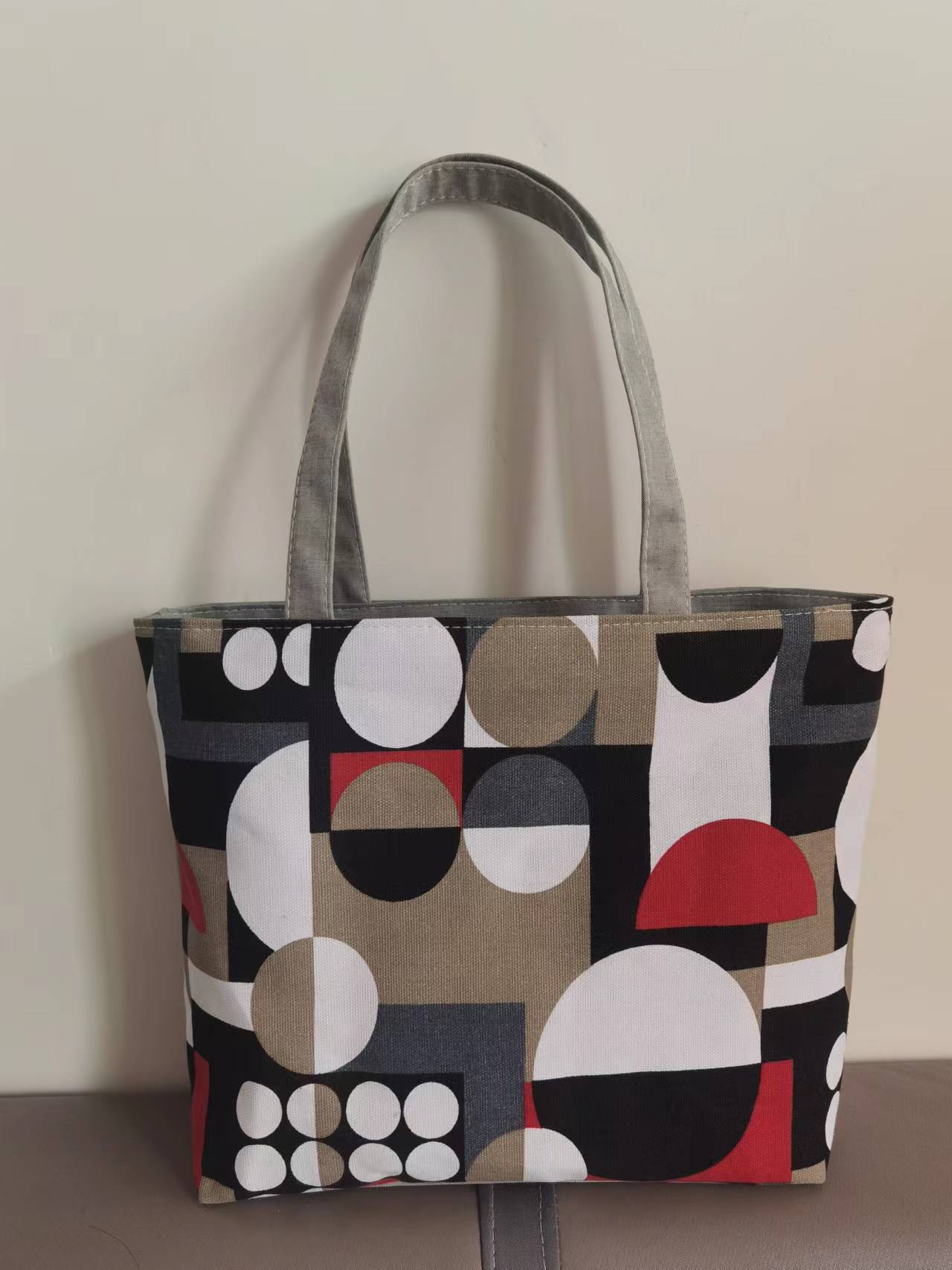 Large Capacity Canvas Tote Bag with Floral Print