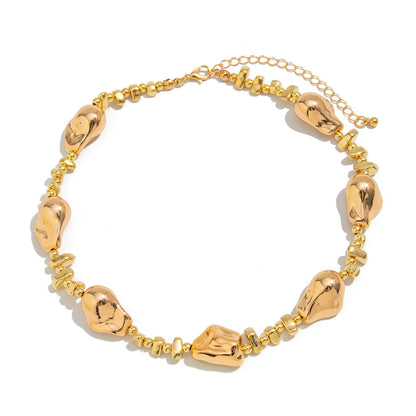 Baroque Irregular Pearl Bead Choker Necklace With Star Tassel