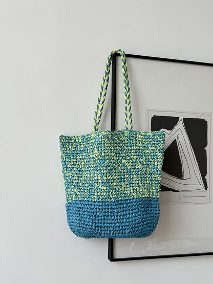 Casual Beach-Style Shoulder Bag Handmade Woven Tote