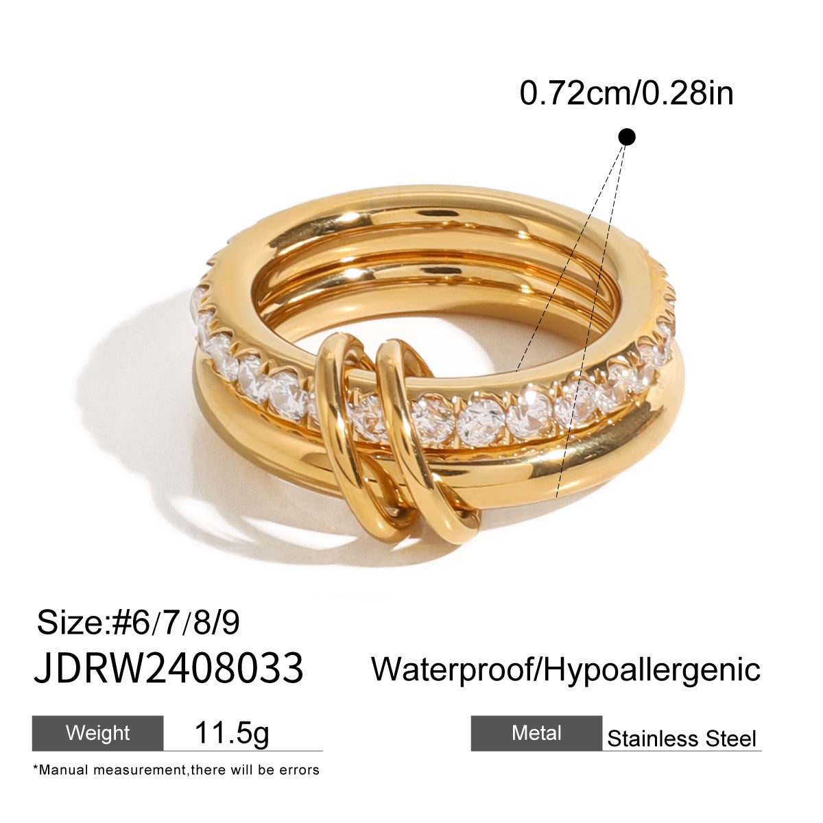 Pearl Zircon Layered Single Ring