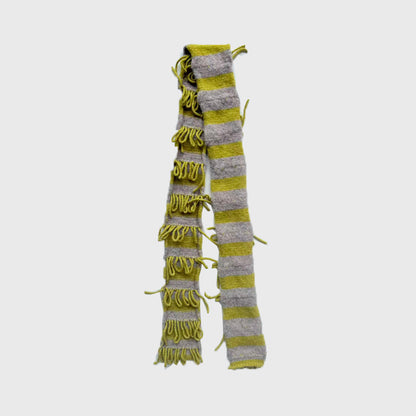 Handcrafted Striped Wool Blend Scarf for Women
