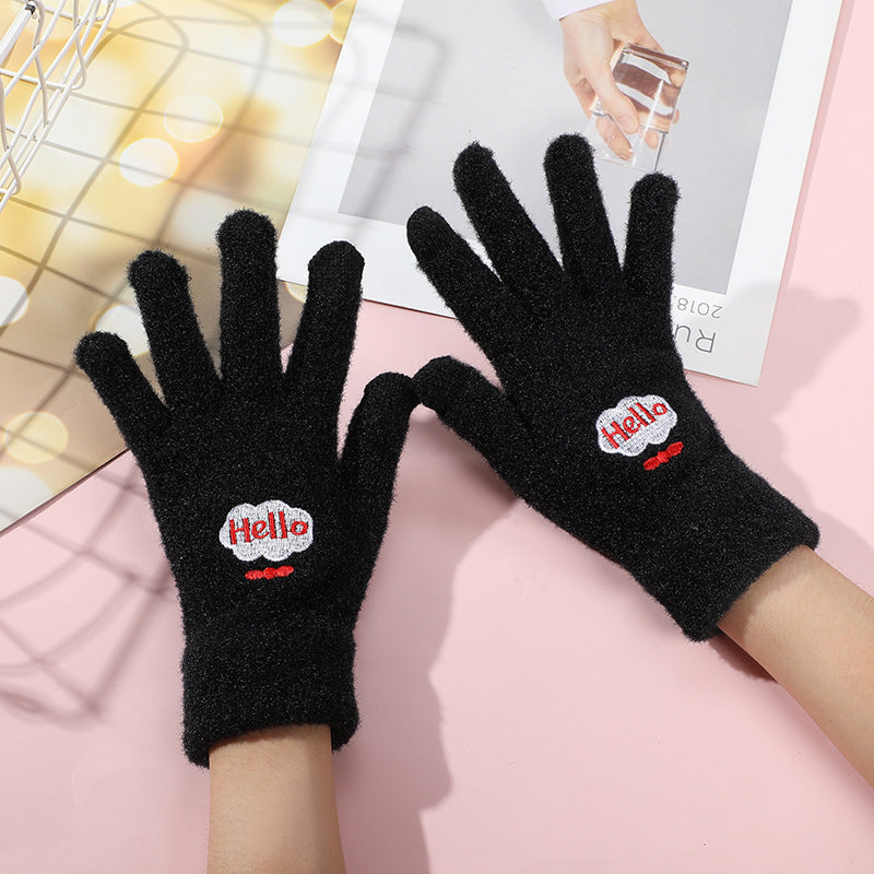Cute Cat Paw Touchscreen Winter Gloves Warm Knitted Mittens