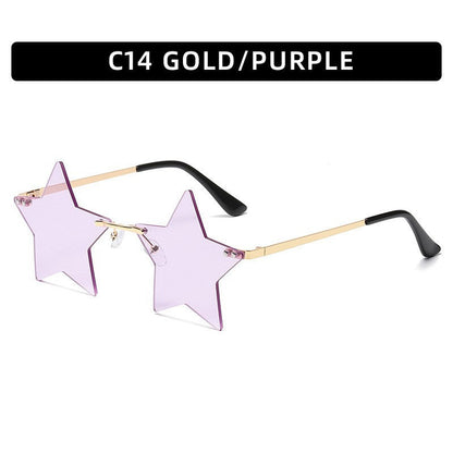 Fashionable Frameworkless Star-Shaped Sunglasses Punk Style