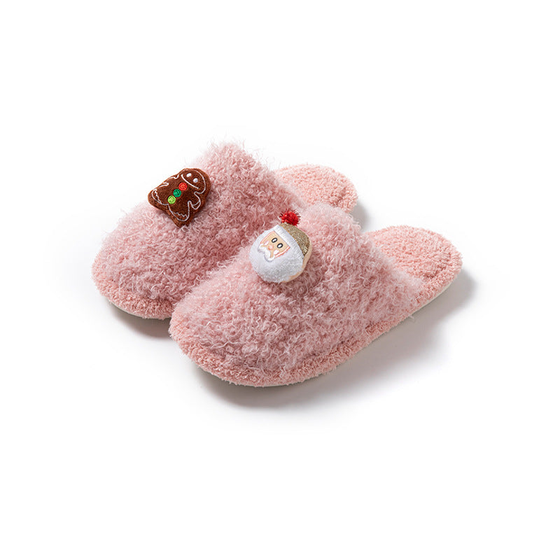 Fuzzy Fur Christmas Reindeer Indoor Slippers