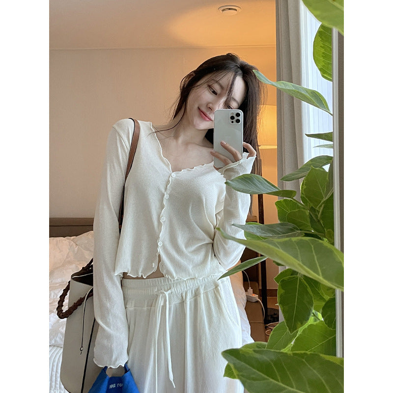 Casual Solid Color Pajama Set for Women