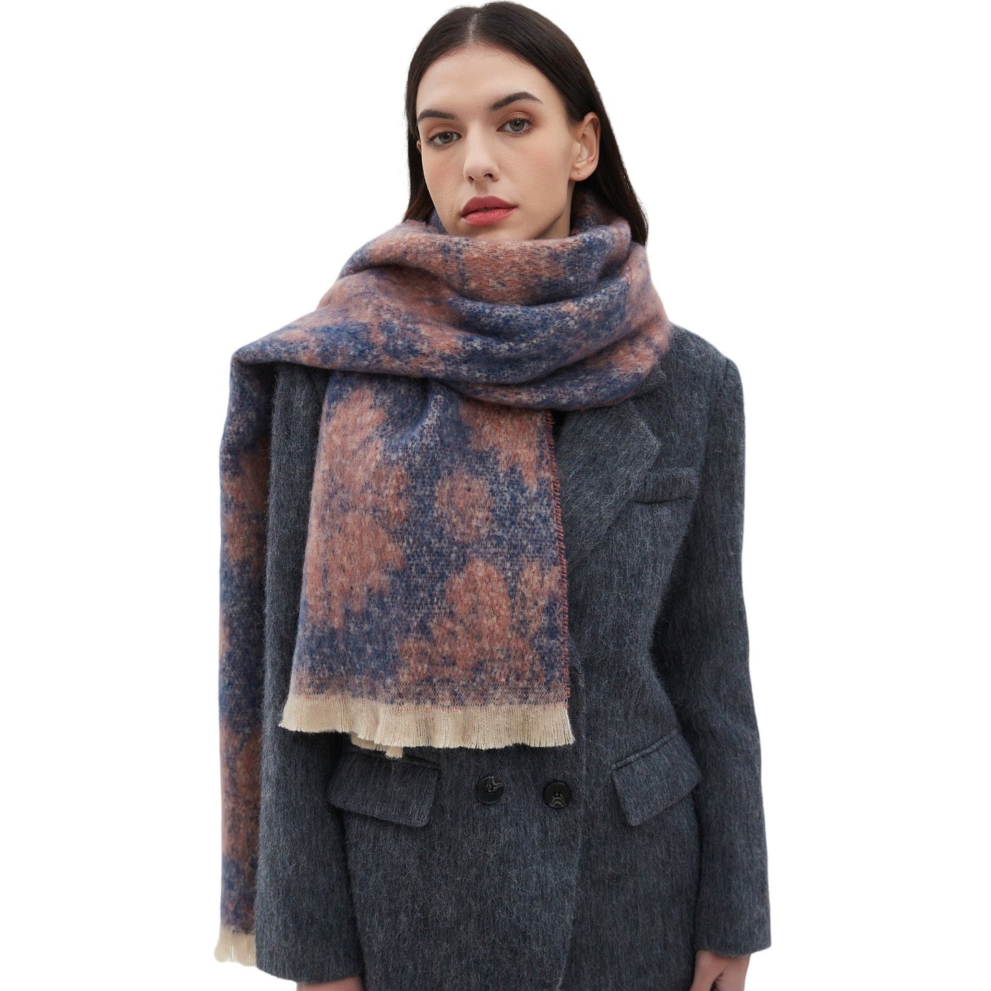 Floral Print Contrast Color Scarves