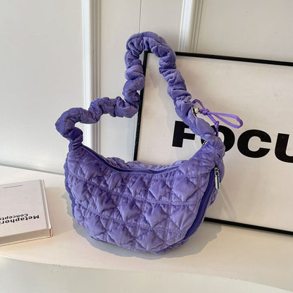 Trendy Velvet Cloud Tote Bag Soft Casual Shoulder Bag