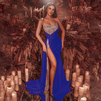 Sequined Off-Shoulder Maxi Dress