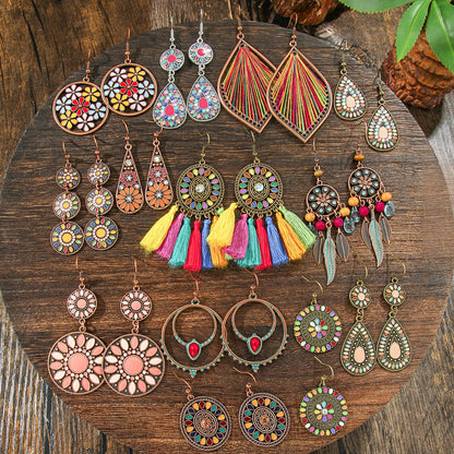 Bohemian Colorful Drop Oil Earrings Stylish Accessories