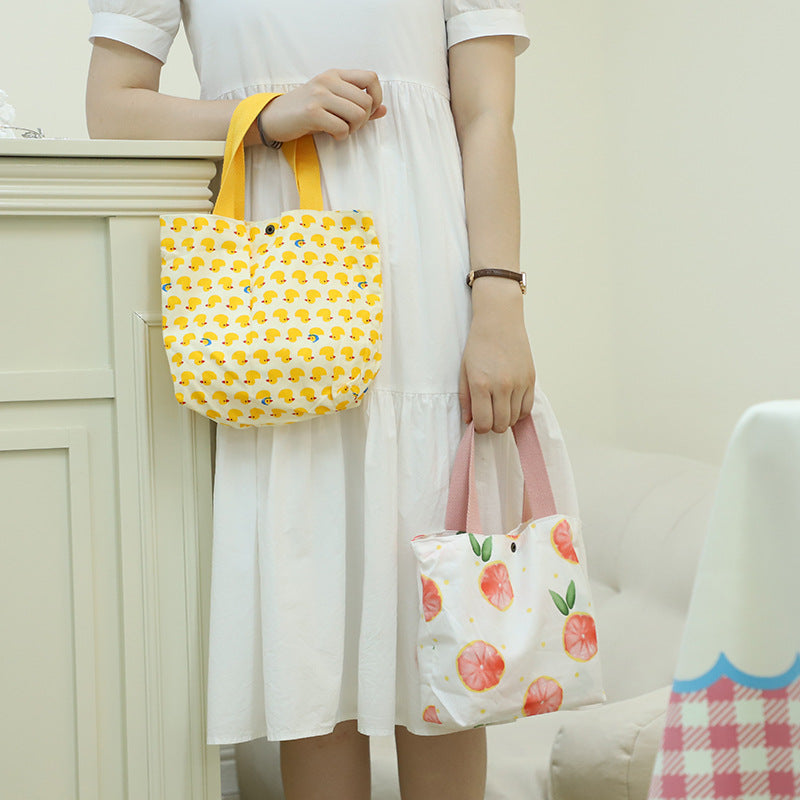 Cotton Mini Tote Bag Lightweight Summer Floral Handbag