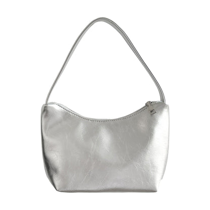 Minimalist Solid Color Leather Shoulder Bag