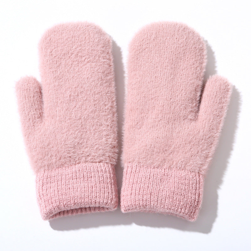 Winter Mittens Warm Fleece Cozy Knit Gloves