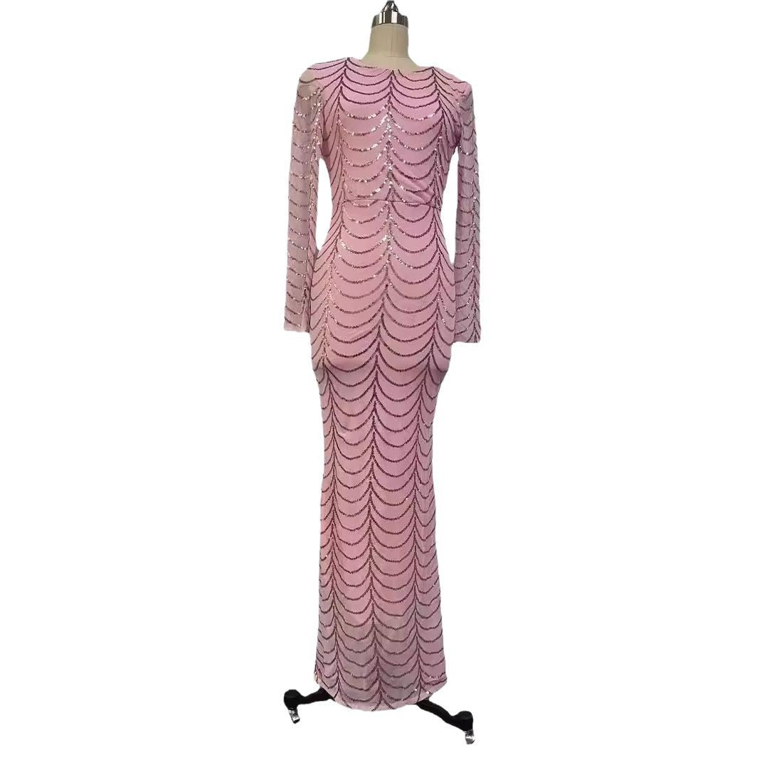 Elegant Mermaid Dress with Sequins for Evening Parties