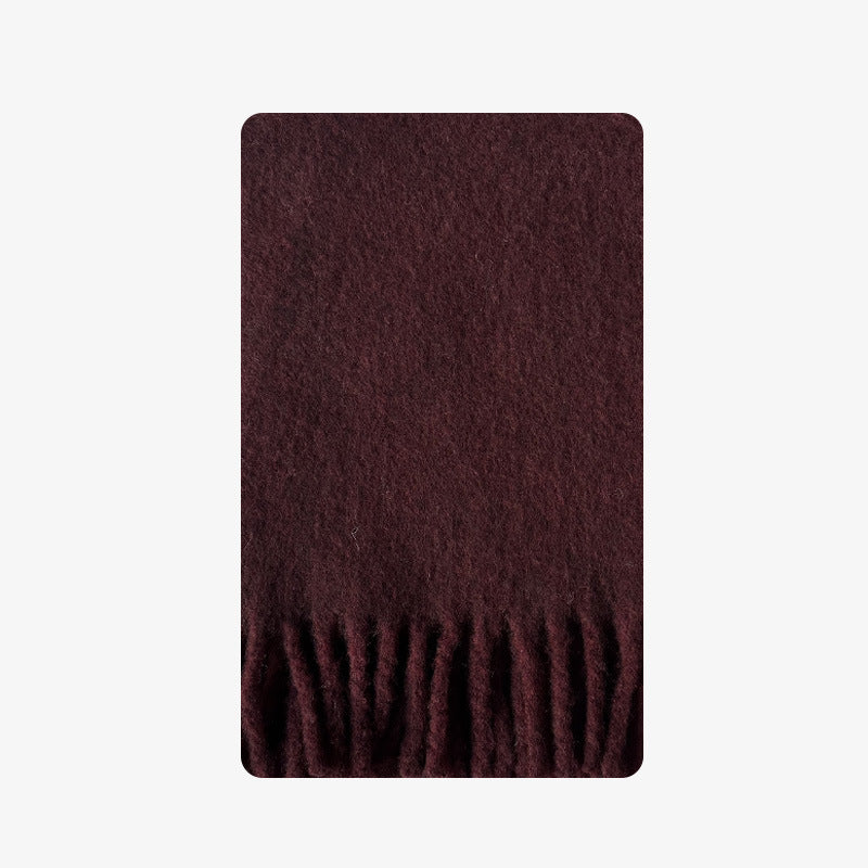 Winter Solid Color Thick Tassel Wool Scarf